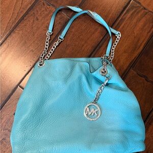 Michael Kors Turquoise Leather Shoulder Bag
